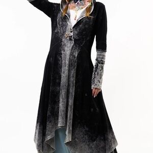 NWT Aratta silent Journey forest goddess Elegant Black and Gray Women's Coat M